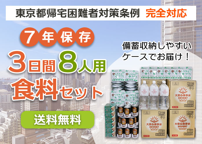 非常用食料セット ３日間８人滞在用-７年