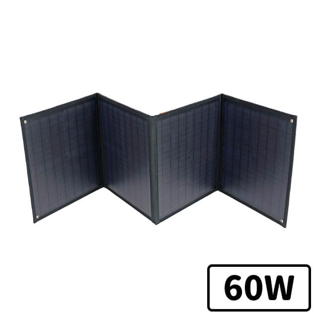 エスケイジャパン ソーラーパネル SKJ-MTSP6 60W 折り畳み式 取っ手付き 別売の同社製ポータブル電源をソーラー充電可能 太陽光発電