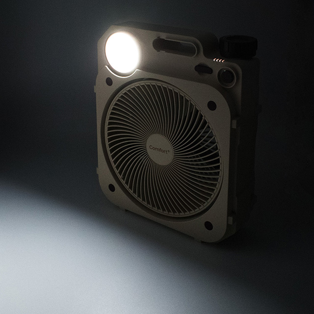 充電式薄型送風扇「Air Force Fan」LEDライト