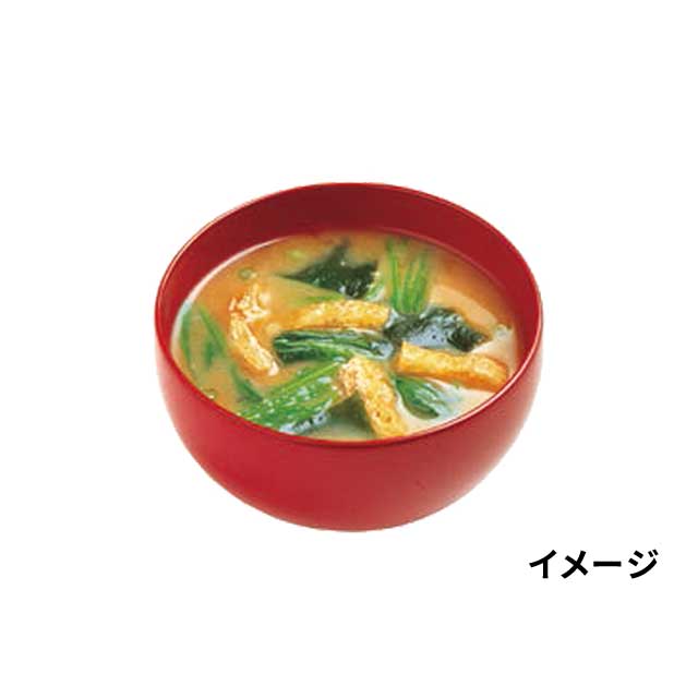 ほうれん草と油揚げが入ったかつおだし風味のみそ汁