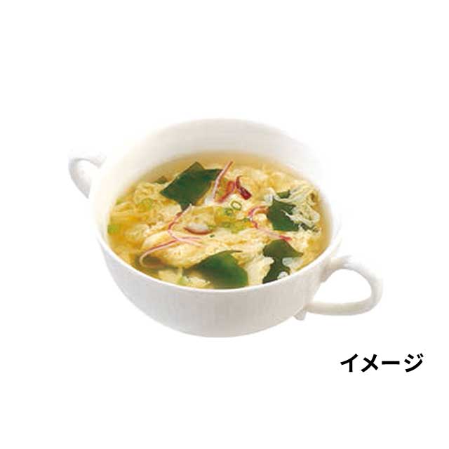 ふんわり卵とわかめが入った和風だしのたまごスープ