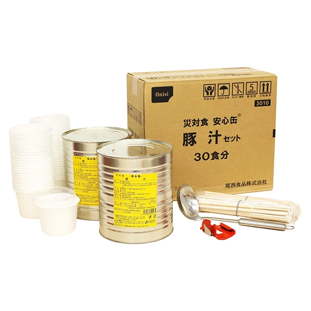 尾西食品 安心缶 豚汁 30食分セット】3年保存 炊き出しに 食器