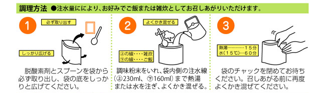 アルファ化米 カレーご飯調理方法