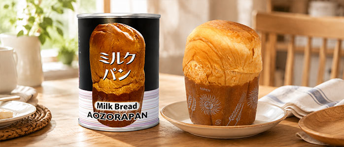 7年保存缶詰パン　ミルク　バナー