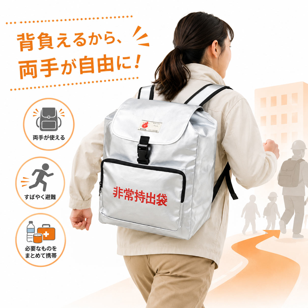 大型リュックタイプ非常持出袋 リュック式