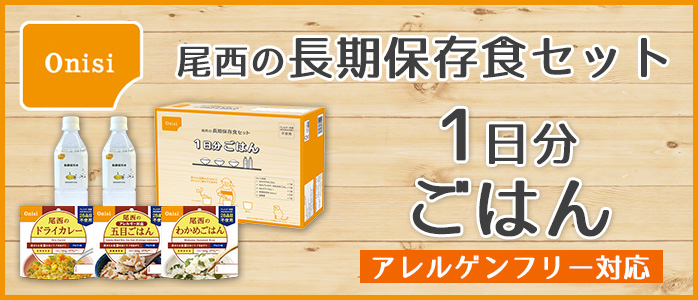 尾西の長期保存食セット 1日分ごはん