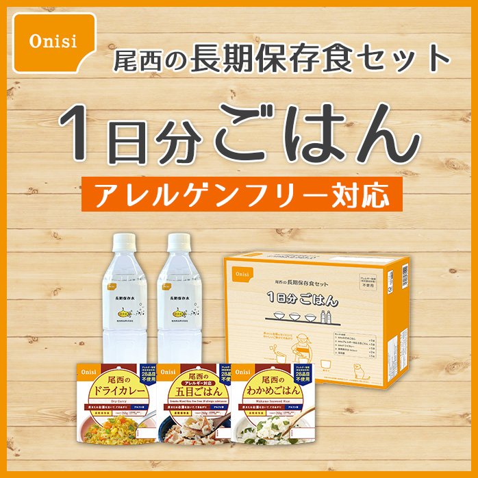 尾西の長期保存食セット 1日分ごはん